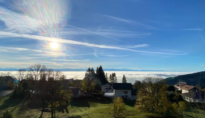 Sicht vom Balcon du Jura über das Nebelmeer.